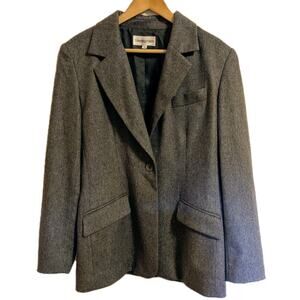 Vintage Bloomingdale’s Cashmere Blazer Jacket Womens 12 Gray
